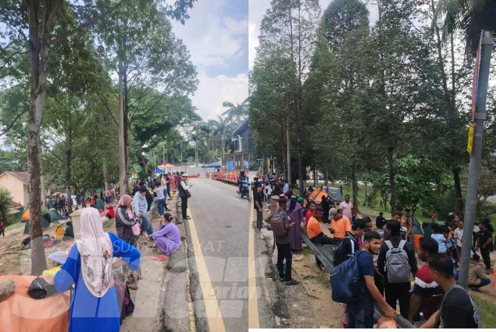 Tinjauan Sinar Harian di hadapan pejabat UNHCR mendapati kawasan berumput dan sedikit berbukit itu dijadikan tempat teduhan sementara menunggu bantuan daripada agensi terbabit.