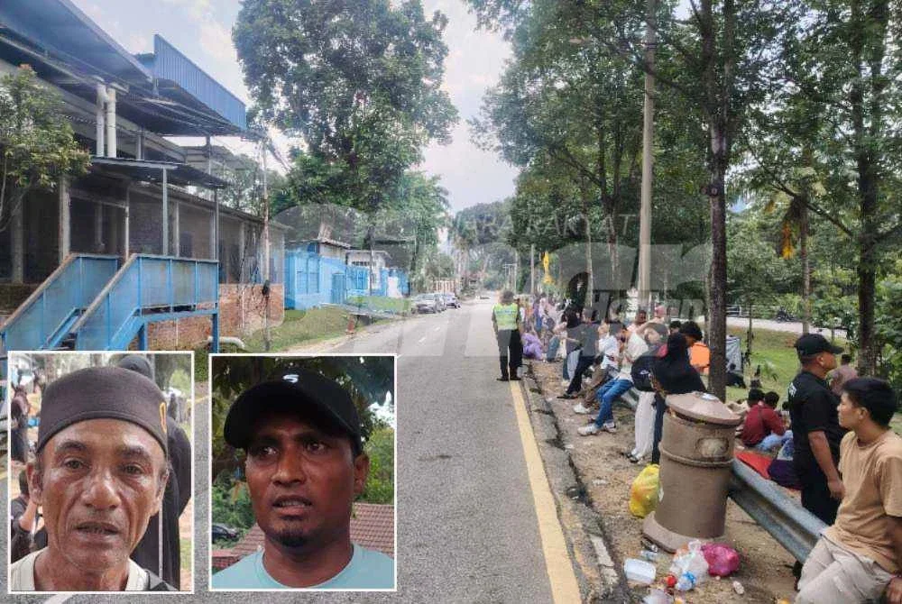 Keadaan setakat petang Isnin di hadapan pejabat UNCHR. Gambar kecil: Seyed Kassim dan Mahamed Jamil