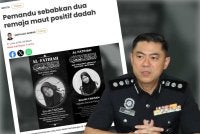 Laporan Sinar Harian pada Isnin berhubung kemalangan yang meragut nyawa dua remaja di Teluk Intan. 