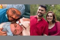 Mohd Hafez dan Nelydia ketika menyambut kelahiran bayi mereka. 