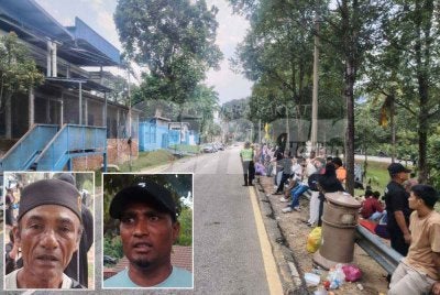 Keadaan setakat petang Isnin di hadapan pejabat UNCHR. Gambar kecil: Seyed Kassim dan Mahamed Jamil