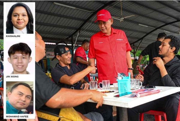 Aminuddin beramah mesra dengan rakyat. 