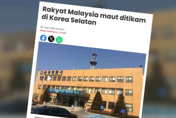 Polis Korea Selatan menahan seorang lelaki warga Malaysia berhubung kes tikam sehingga menyebabkan kematian seorang lagi rakyat Malaysia dalam satu pergaduhan berkumpulan di Eumseong, Wilayah Chungcheong Utara.