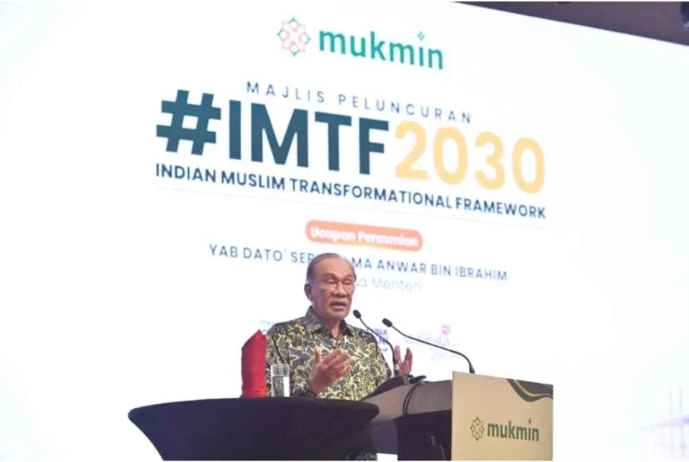 Perdana Menteri berucap merasmikan Majlis Pelancaran Indian Muslim Transformational Framework 2030 (IMTF2030) di PICCA Convention Centre, Pulau Pinang, pada 24 Julai lalu.
