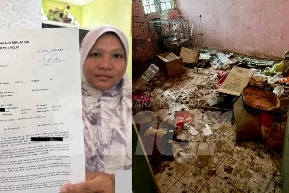 Nurul Farhana buat laporan polis susulan keadaan rumahnya yang disewakan kepada sepasang suami isteri dipenuhi tahi kucing,sampah sarap serta mengalami pelbagai kerosakan.