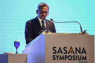 Abdul Rasheed semasa ucaptama sempena majlis pembukaan Simposium Sasana 2026 yang berlangsung selama dua hari, pada Selasa. Foto Bernama