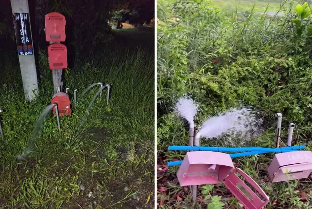 Tangkap layar video tular menunjukkan meter air yang hilang dan mencetuskan tanda tanya penduduk setempat.