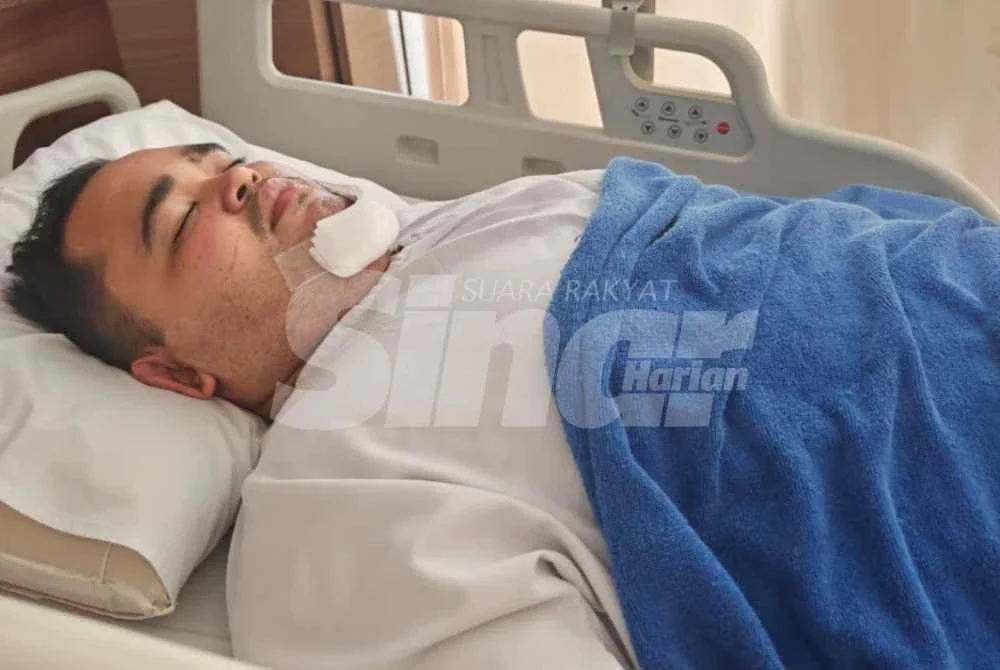 Keadaan Mohd Haffis selepas kemalangan pada 12 Julai lalu. 