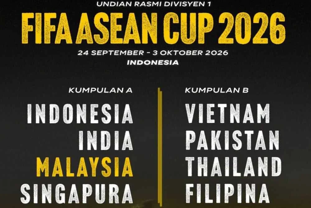 Malaysia diundi dalam Kumpulan A bagi saingan Piala ASEAN FIFA 2026. Foto: FAM