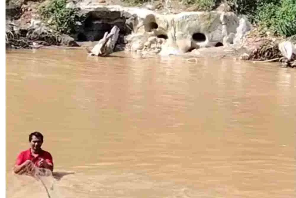 Struktur tebing sungai yang terjejas akibat lubang sarang ikan bandaraya.