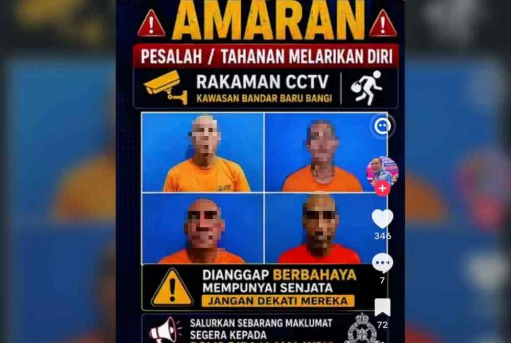 Mesej yang tular di media sosial.