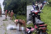 Dalam kejadian kira-kira jam 6.58 pagi itu, mangsa yang maut ialah lelaki berusia 72 tahun manakala seorang pelajar lelaki berusia 17 tahun mengalami kecederaan.
