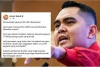 Hantaran Facebook Akmal Saleh pada Khamis.