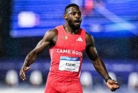 Eseme mencatat masa 9.83 saat (s) di Stadium Scotstoun pada 28 Julai. Foto: AFP