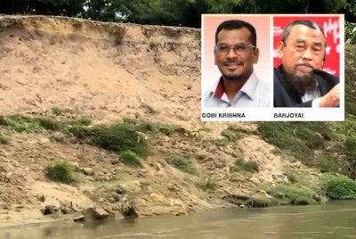 Lubang ikan bandaraya melemahkan struktur tanah dan mempercepatkan hakisan tebing sungai.