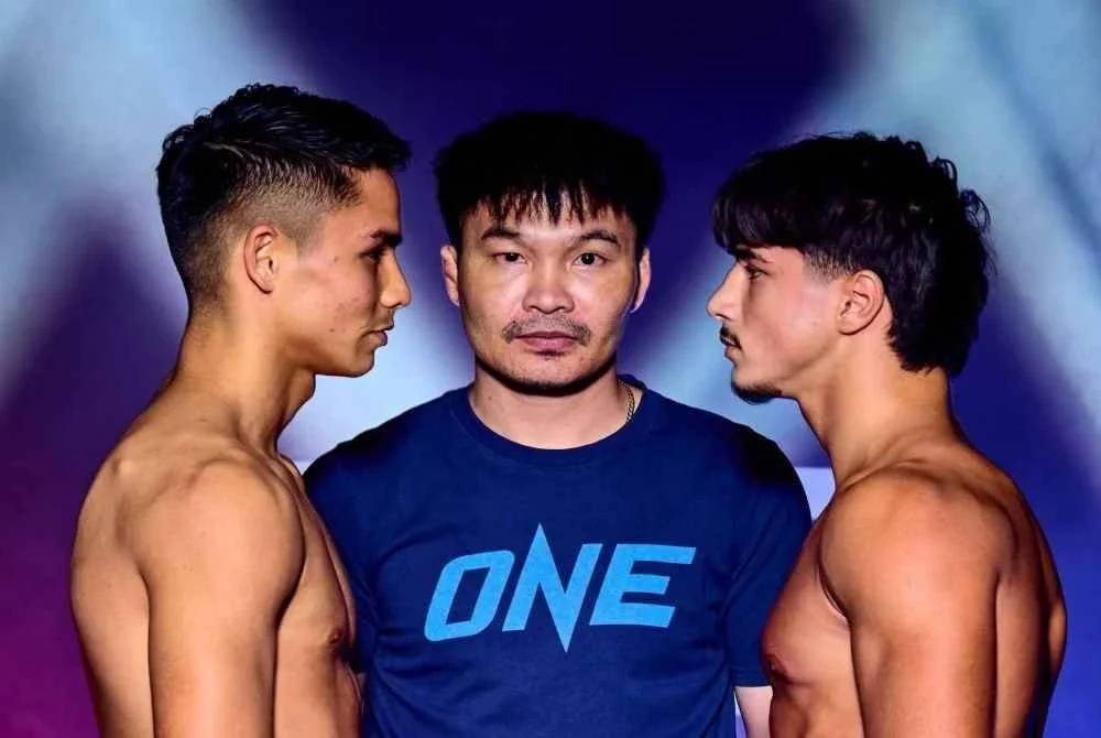 Ramadan (kiri) dan Jojo bersedia menggegarkan Stadium Lumpinee di Bangkok malam ini. - Agensi