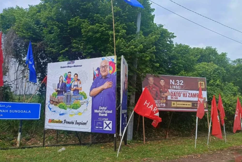 Kemeriahan perang poster dan kempen pilihan raya calon BN.