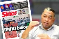 Laporan muka depan Sinar Harian dan Dr Barjoyai.