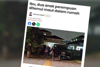 Laporan Sinar Harian pada Jumaat.