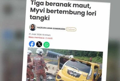 Laporan Sinar Harian pada Jumaat. 