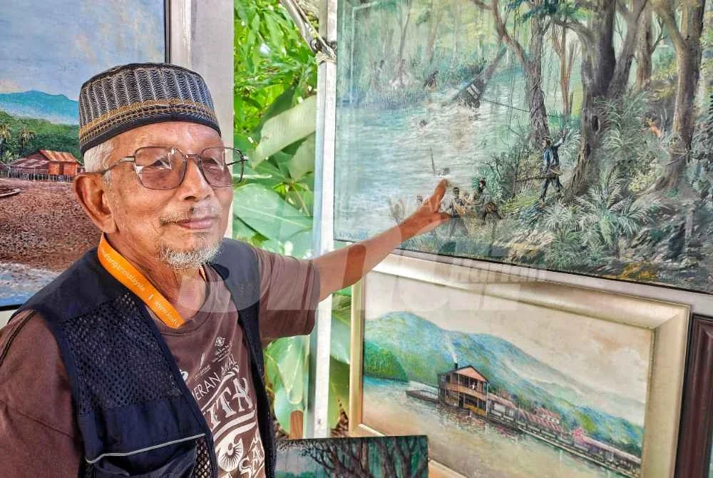 Osman memperincikan penceritaan dan kisah sejarah di sebalik karya lukisannya.