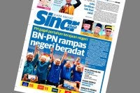 Laporan muka depan Sinar Harian pada Ahad. 