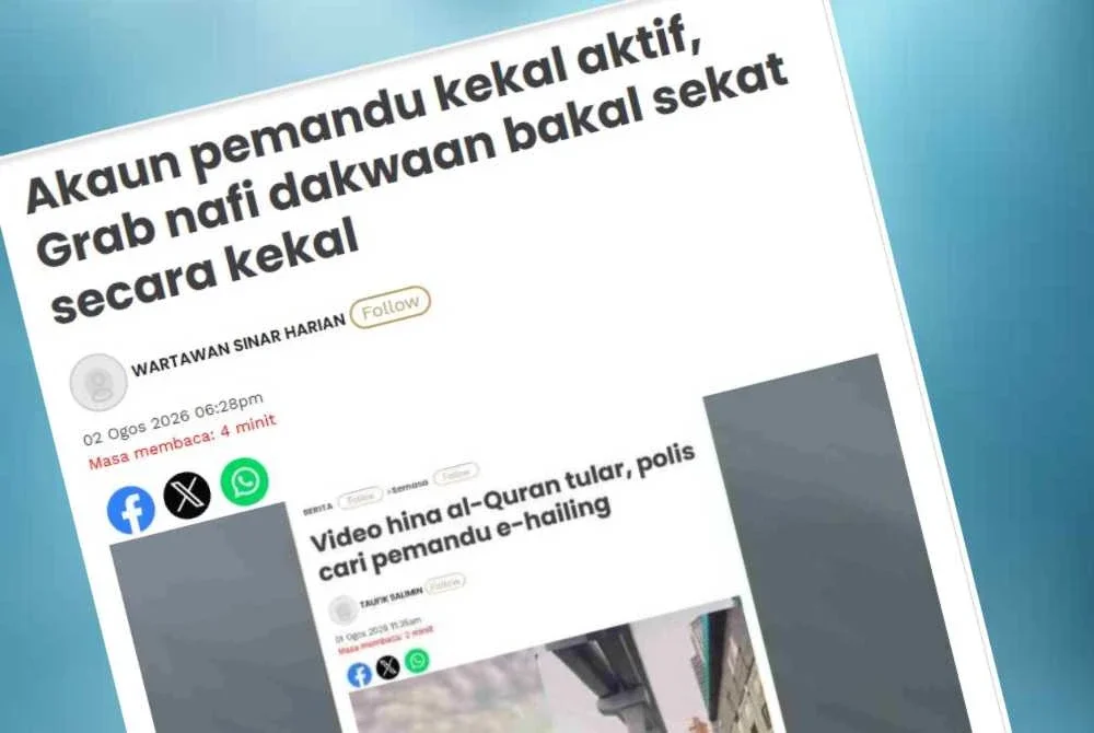 Laporan Sinar Harian pada Ahad.