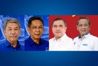 Dari kiri: Mohamad Hasan (gambar kiri) dan Jalaluddin menang di kerusi ditandingi manakala Anthony Loke serta Aminuddin tewas pada PRN kali ini.