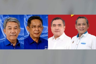 Dari kiri: Mohamad Hasan (gambar kiri) dan Jalaluddin menang di kerusi ditandingi manakala Anthony Loke serta Aminuddin tewas pada PRN kali ini.