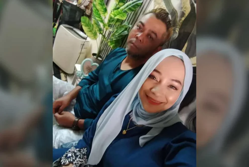 Gambar kenangan Nor Azliawani bersama arwah suaminya.