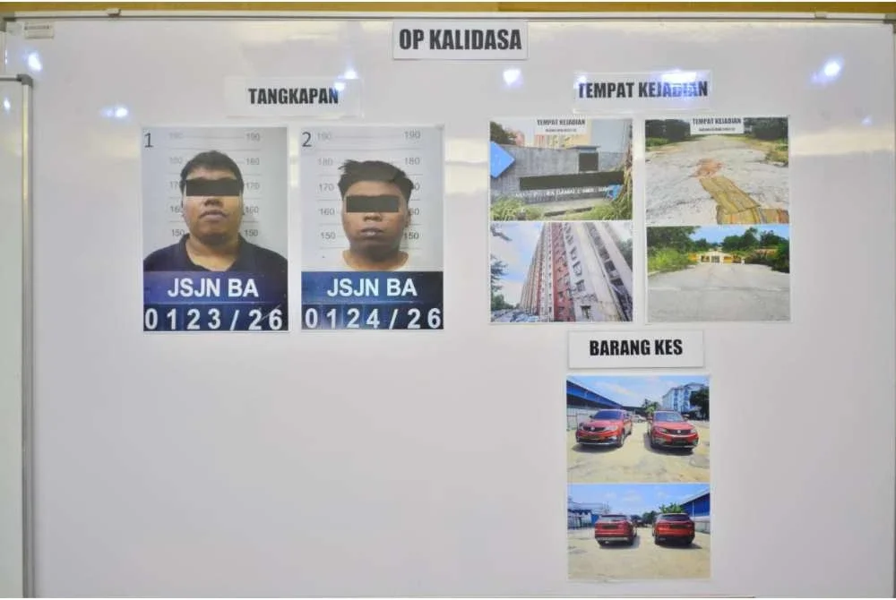 Ujian saringan awal air kencing mendapati suspek kedua positif dadah jenis THC.