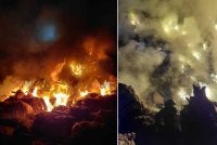 Kebakaran berlaku pada malam Isnin. Foto JBPM