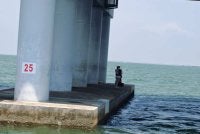Pemeriksaan mendapati masih ada yang menjalankan aktiviti memancing di bawah Jambatan Pulau Pinang.