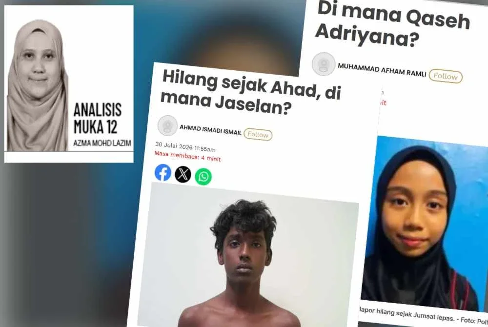 Laporan Sinar Harian berhubung kes remaja hilang.