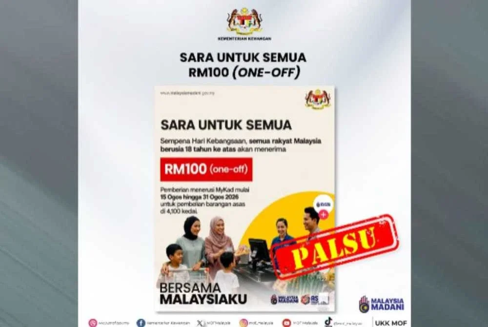 MOF dalam hantaran di media sosial memaklumkan poster yang mendakwa perkara itu adalah palsu.