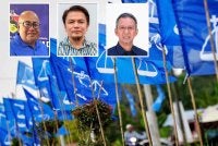 Mohd Faizal (kiri), Mohd Asna (tengah) dan Saiful Yazan
