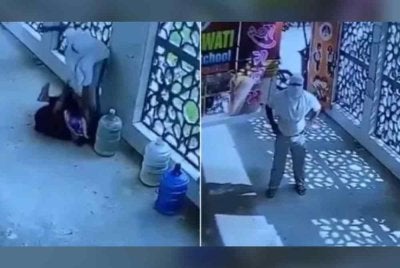 Rakaman CCTV kejadian mengerikan itu yang tular di media sosial. Foto: Agensi