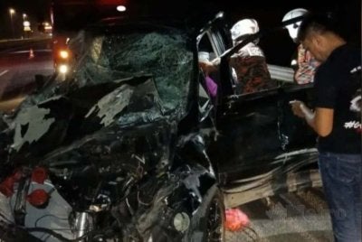Pasangan suami isteri cedera apabila kenderaan pelbagai guna (MPV) yang dinaiki merempuh sekumpulan gajah liar di Kilometer 274.6 LPT2 selepas susur keluar Plaza Tol Cheneh malam tadi. 