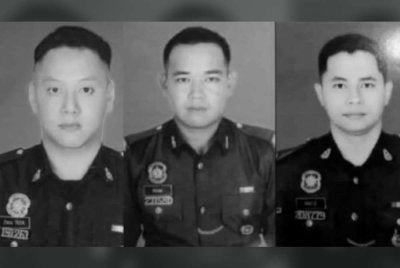 Tiga anggota polis yang maut dikenal pasti sebagai Chiu Teck Siong, Mohamad Nur Hafiz Ibrahim dan Muhammad Raimi Ismarubee. Foto Facebook Anwar Ibrahim