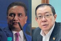 Guan Eng (kanan) berkata, kenyataan Ketua UMNO Kepala Batas, Datuk Seri Reezal Merican Naina Merican terhadap parti itu bukan sahaja tidak mesra, malah boleh dianggap sebagai sesuatu yang 'kasar' terhadap rakan sekutu dalam Kerajaan Pulau Pinang.