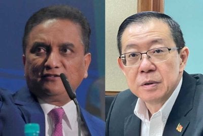 Guan Eng (kanan) berkata, kenyataan Ketua UMNO Kepala Batas, Datuk Seri Reezal Merican Naina Merican terhadap parti itu bukan sahaja tidak mesra, malah boleh dianggap sebagai sesuatu yang 'kasar' terhadap rakan sekutu dalam Kerajaan Pulau Pinang.