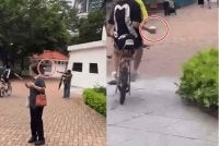Tular rakaman CCTV remaja baling tisu basah susulan isu penggunaan laluan basikal.