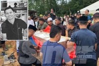 Jenazah Mohamad Nur Hafiz (gambar kecil) selamat dikebumikan di di Tanah Perkuburan Islam Kampung Pangkal Kuang, Ketereh, Kota Bharu pada Sabtu.