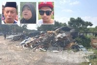 Penduduk mendakwa aktiviti pembakaran semakin kerap berlaku kebelakangan ini sehingga mengganggu keselesaan penduduk. Gambar kecil (dari kiri) Rafizal, Khairul Amin dan Noraini