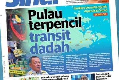 Laporan muka depan Sinar Ahad.