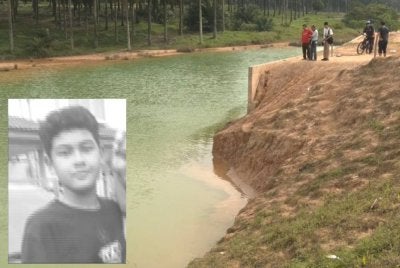 Mohammad Haikal Ramzi (gambar kecil) ditemukan lemas bersama rakannya di ampangan Jalan Murai 2, Taman Scientex Pasir Gudang pada pagi Isnin.