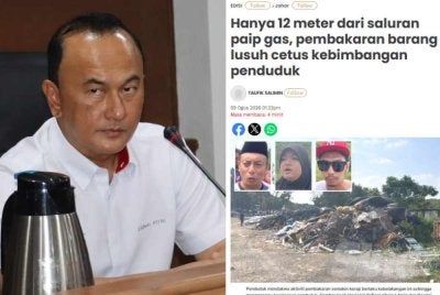 SWCorp Johor membuka kertas siasatan berhubung kegagalan penyewa tanah mematuhi notis pengalihan sisa pepejal terkawal di Kampung Sinaran Baru, Kempas. Gambar kiri: Zainal Fitri.