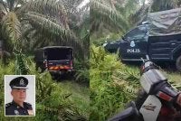 Gambar tular memaparkan polis melaksanakan siasatan di lokasi kejadian kes bunuh di kebun kelapa sawit di Kampung Sungai Kelambu, Banting pada Ahad. Gambar kecil: Mohd Akmalrizal