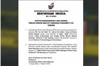 Kenyataan dikeluarkan SPR pada Selasa