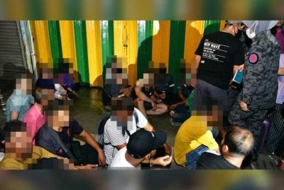 Antara warga asing yang ditahan dalam operasi JIM Kuala Lumpur pada Selasa.